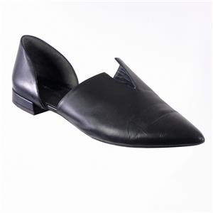 VINCE Flats D'Orsay Pointed Toe Sz. 7 M Black Leather ITALY Pointy