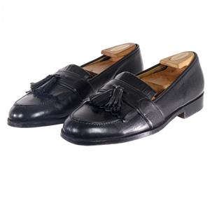 Vintage Men’s black leather preppy oxford loafers with tassels 9M Polo Ralph Lauren Made in England Vintage Tassel Loafer in  main image 4