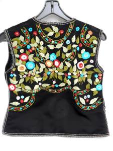 NEW Womens Moroccan Floral Silk Vest Swarovski Beads Handmade