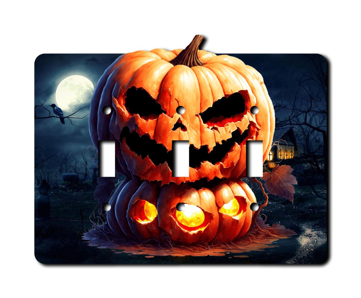 Platos fuera de la pared - Interruptor de calabaza de Halloween aterrador - Cubierta - Placa de pared de paleta - Imagen 10 de 12