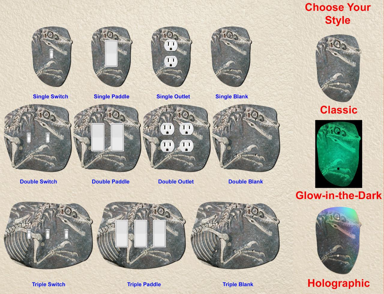 Off The Wall Plates ~ Fossils ~ Outlet - Switch - Cover - Paddle - 1 2 3 Gang - Picture 6 of 8