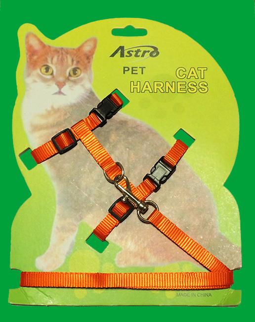 Orange Adjustable Nylon Pet Cat Harness And Leash Kitten Belt