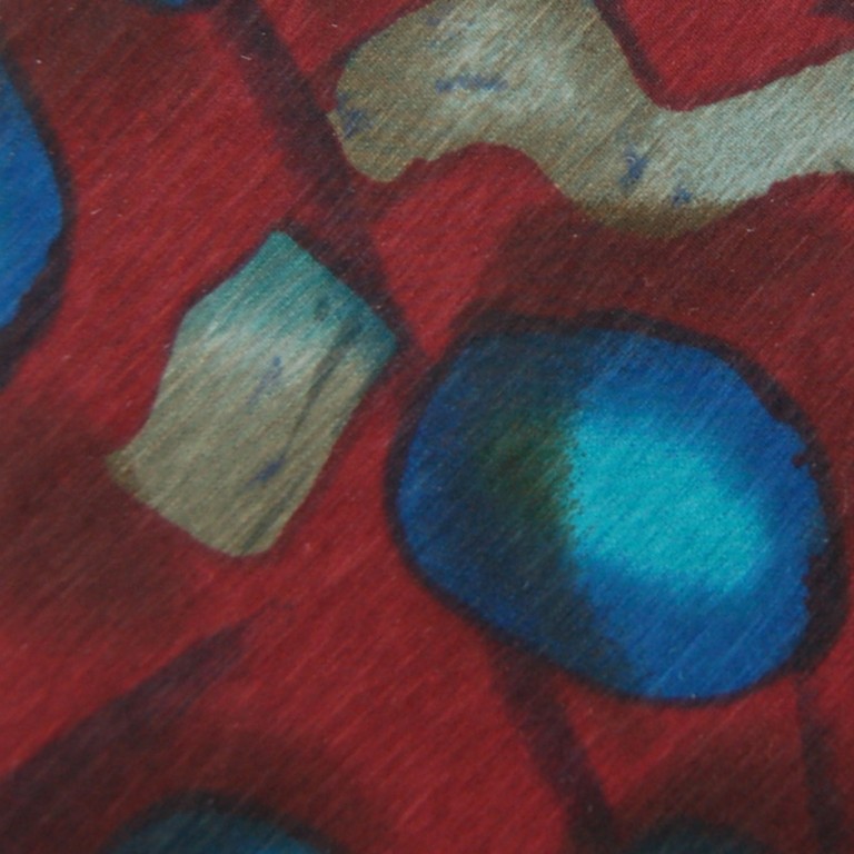 Stringbeans Abstract Art Deco Maroon 70s Blue Teal Neck Tie 585