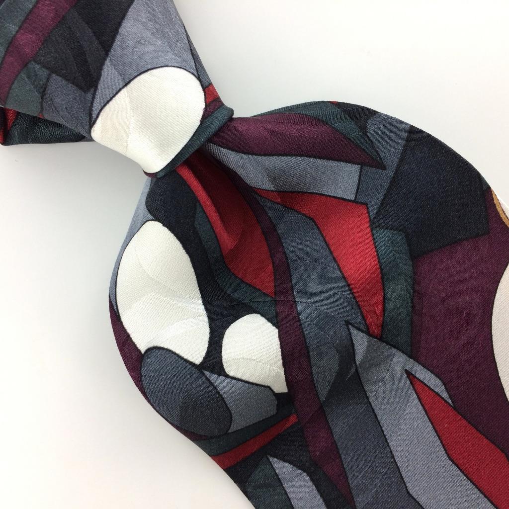 Urban Canvas Usa Tie Abstract Red Grey Abstract Geometric Silk