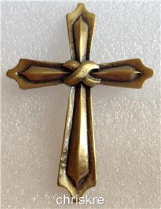 Antique Silver Gold Plated Christian Celtic Cross Pin Brooch New USA ...