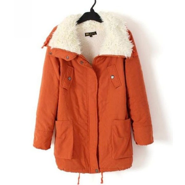 Women Warm Mid-Long Sleeve Zip Fleece Winter Coat Jacket Outwear ...
