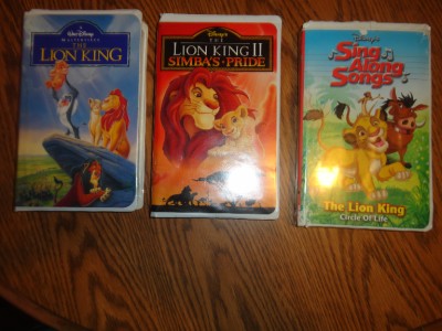 Lot of 3 VHS Disney LION KING, LION KING II - Simba's Pride and Sing ...