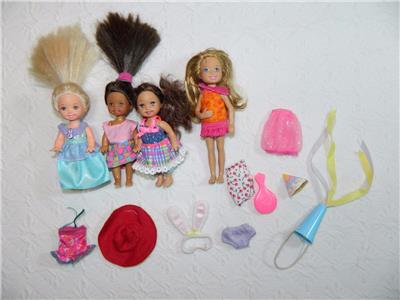 Lot 4 Mattel Barbie Chelsea Kelly Friends Dolls Clothing