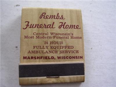 1960 S Rembs Funeral Home Ambulance Service Marshfield Wis Wi