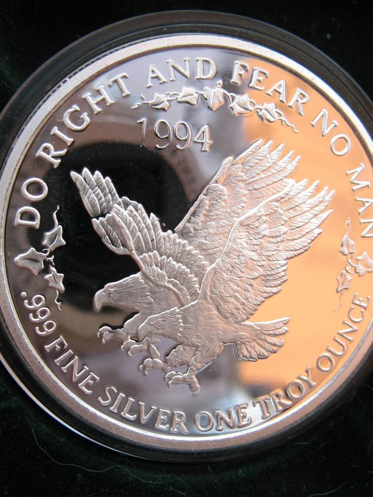 1-OZ.999 SILVER RARE 1994 DOUBLE EAGLE FAMOUS DALLAS COIN DEL FRISCO'S