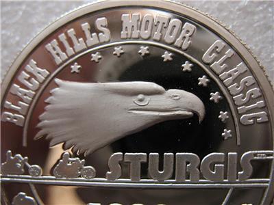 1 OZ .999 SILVER 1989 DEVILS TOWER STURGIS MOTORCYCLE-HARLEY