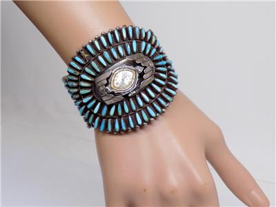 Wilford Begay Navajo Turquoise Needle Point Sterling Silver Cuff