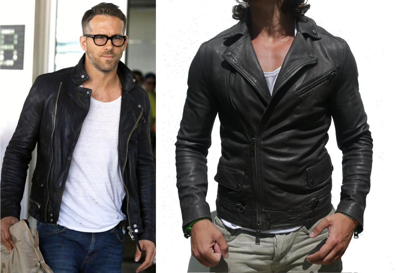 Worn By Ryan Reynolds All Saints Misaki Biker Leather Jacket L Clay Here We Have The Cur Season Spitalfields Brown All Saints Misaki Biker Leather Jacket In Large And Very Good Used Condition