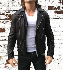 Exc Condition All Saints Hudson Biker Leather Jacket Shirt S Rrp 380 Ebay