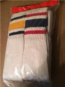 Vtg 80s Top Quality Over-the-Calf TUBE SOCK 6 Pair Pack Cotton USA Fits ...