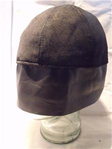 black suede leather beanie cap