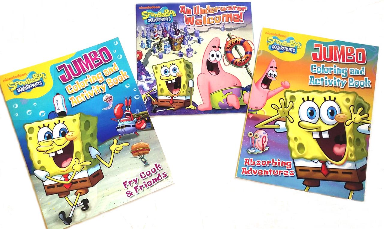 SPONGEBOB SQUAREPANTS ~2 COLORING BOOKS STORYBOOK SET~