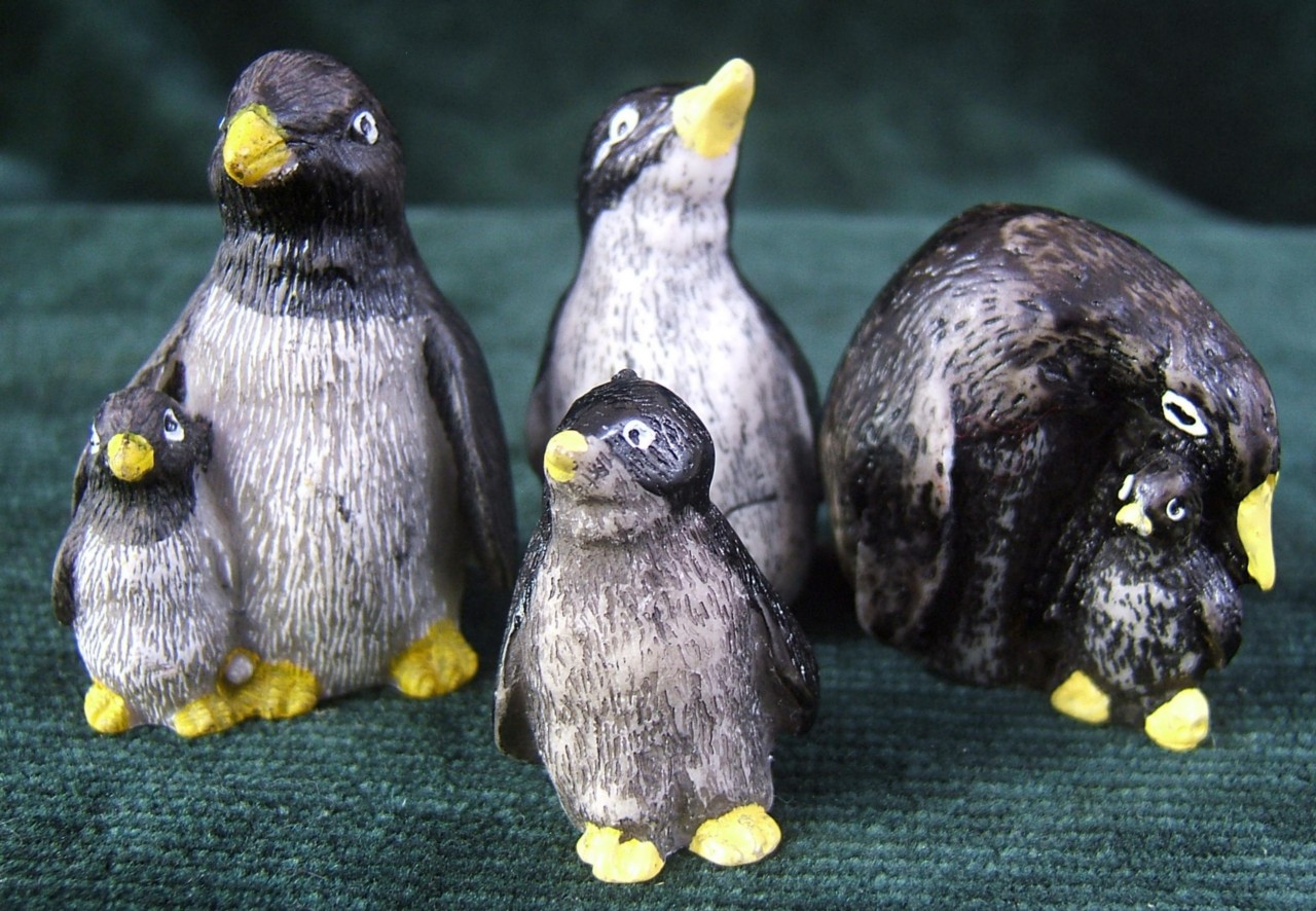 Details About Four Penguin Resin Figurines Made In Taiwan