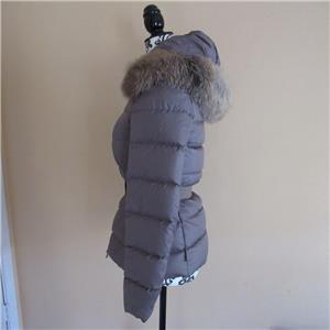 Moncler Fabrette Short Belt Fox Fur Hood Down Puffer Jacket