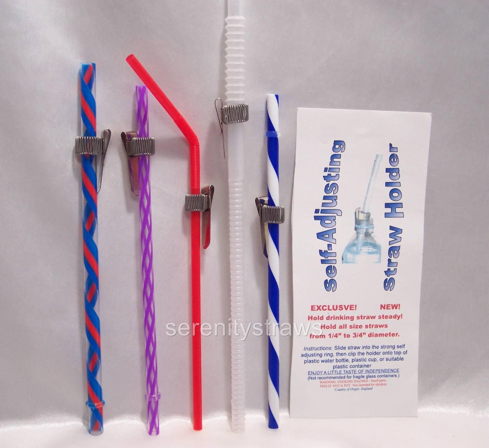 Straw Clips to Hold Straws to Glass or Bottle, Mobility Aids, Caregiver