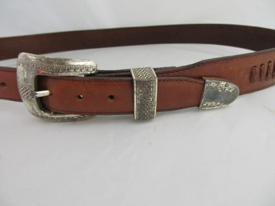 Brighton Men BROWN Leather Onyx DRESS Belt 38 | eBay