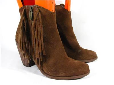 Jessica Simpson Fringe Ankle Boot Women size 8 Brown Suede | eBay