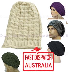 1 Knit Knitted Unisex Ladies Men Cap Winter Baggie Baggy Rasta Beanie Hat CHECK
