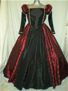 Womens Elizabethan Renaissance Tudor Dress Gown Hat Your Size