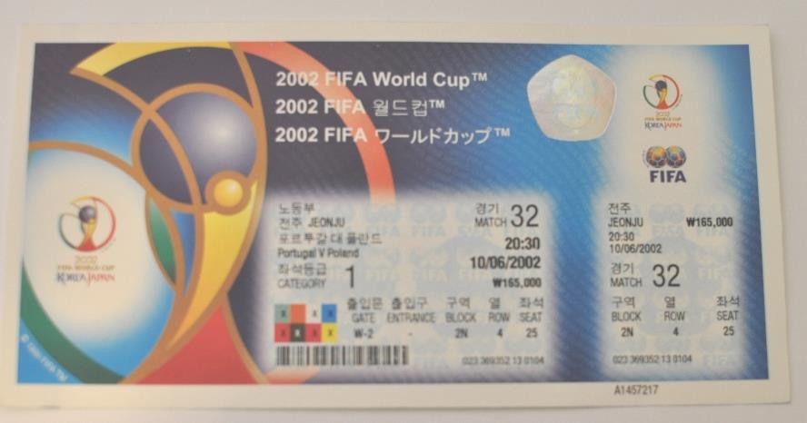 【開店記念セール！】 2002 Korea in Played Matches Tickets; Unused Cup World FIFA コレクション