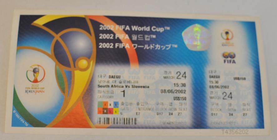 注目の World FIFA 2002 Cup Korea in Played Matches Tickets; Unused 記念グッズ
