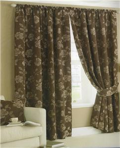Traditional Chocolate Brown Gold Heavy Weight Lined Belgravia