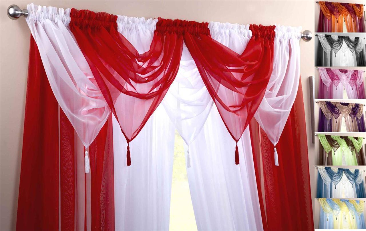 Ideal Textiles Voile, Tassled, Sheer Curtain Swags (Sunshine), Yellow