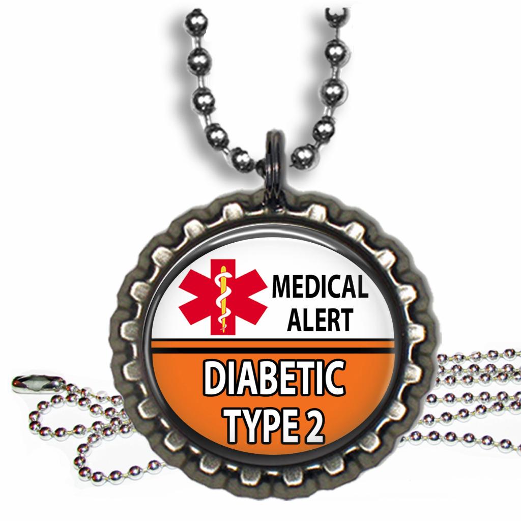 Diabetiker Typ 2 medizinischer Alarm Kinder Halskette & Kette Flaschenverschluss medizinischer Zustand - Bild 6 von 9