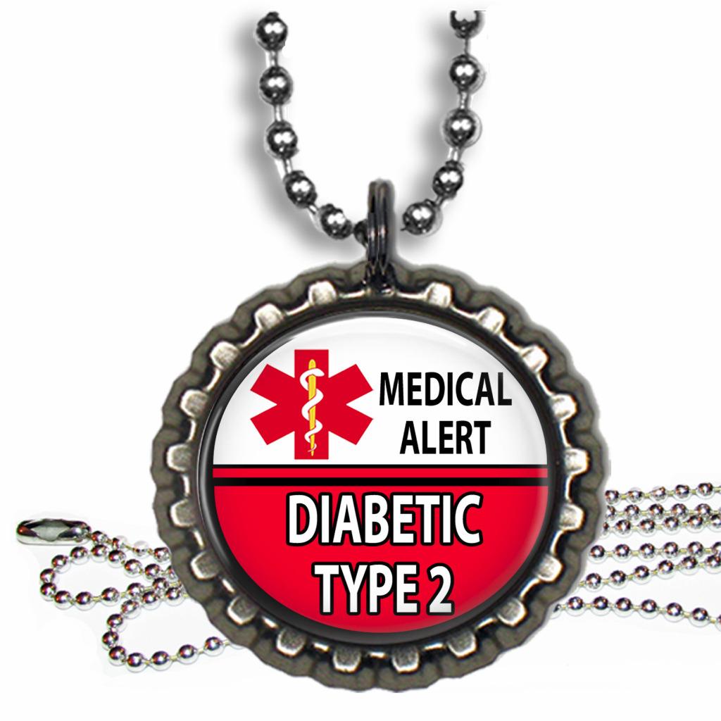 Diabetiker Typ 2 medizinischer Alarm Kinder Halskette & Kette Flaschenverschluss medizinischer Zustand - Bild 7 von 9
