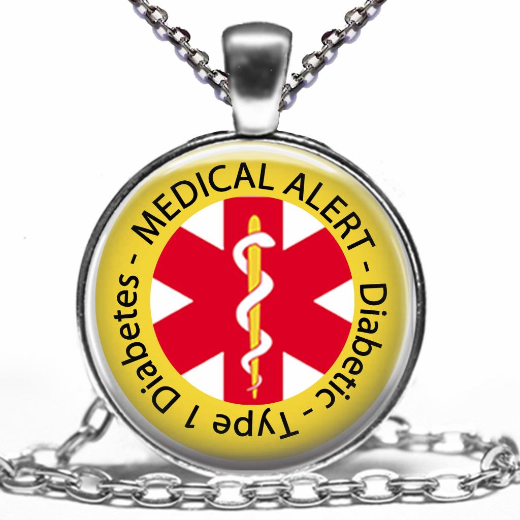 Diabetic top alert necklace