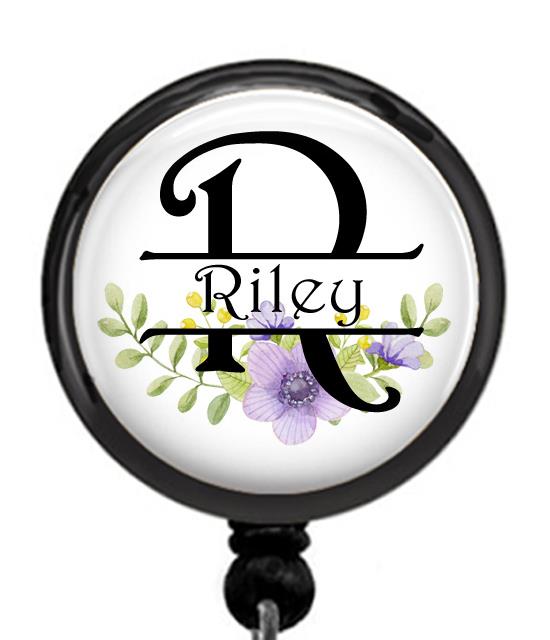 Personalized Custom Initial & Name Id Badge Reel Retractable Work Id