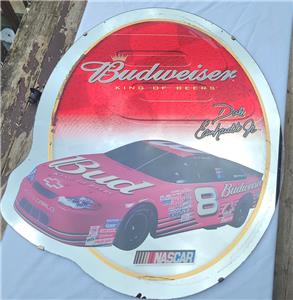 ナスカー NASCAR Budweiser #29 ボンネットディスプレイ VTG Dale Earnhardt Jr. #8 Budweiser Beer 2002 NASCAR Mirror 26x31