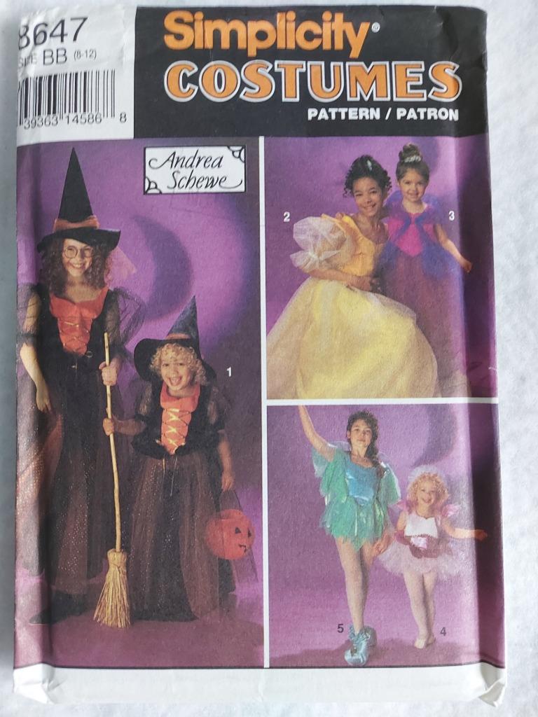 Simplicity 8647 Girl's Witch Princess Fairy Costume Patterns Size 8-12, 2-6 1993 - Imagen 5 de 6