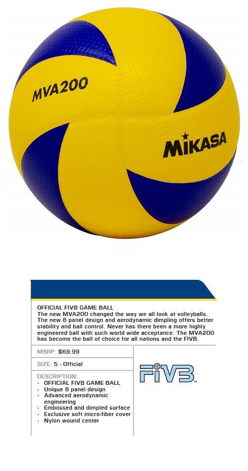 NEW GENUINE Mikasa MVA200 Official Indoor Olympic FIVB Volleyball eBay
