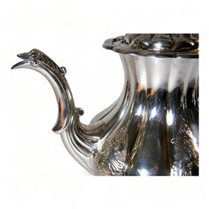 Barker Ellis England Silver Plate Tea Coffee Set Melon