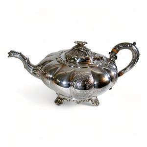 Barker Ellis England Silver Plate Tea Coffee Set Melon