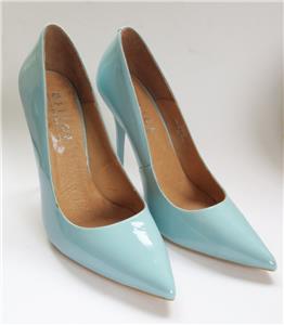 blue leather court shoes