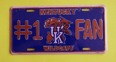 University of Kentucky UK Chrome Wildcats Embossed Novelty Metal License Plate