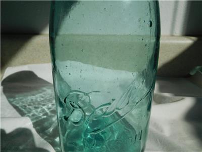 BALL MASON JAR Blue aqua 3L bubbles #3 Zinc cap lid slope shoulder