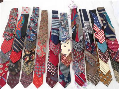 Vintage lot of 50 retro WEARABLE mostly SILK NECK TIES 3-4 Vintage lot of 50 retro WEARABLE mostly SILK NECK TIES 3-4