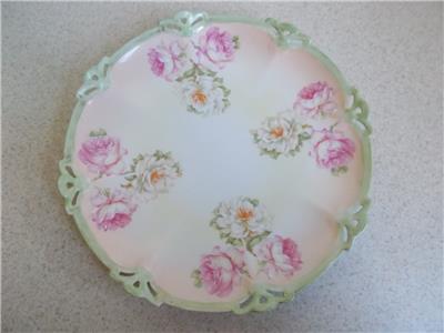 ON SALE!! Vintage Plate by M Z Austria with Pink Rose Border and Gold Edging 8 Inch Diameter