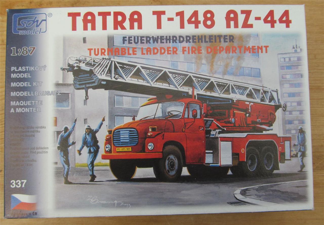 Tatra T-148 AZ-44 Plattenspielerleiter Feuerwehr 1:87 HO Maßstab Modellbausatz 337 von SDV - Bild 1 von 1