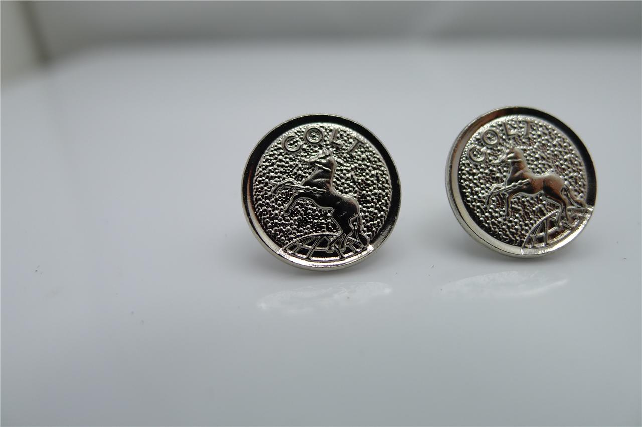 Colt 1911 FACTORY silver medallions pistol grip medallions FACTORY RARE GUN PART eBay