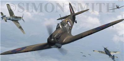 BATTLE OF BRITAIN SAILOR MALAN SPITFIRE MK1 ACE, SIGNED LIMITED ART ...