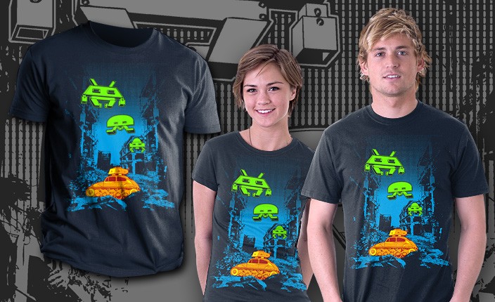 Space Invaders Cartoon Spiel virtuelle Zukunft Aliens T-Shirt Männer SELTEN NEU - Bild 2 von 2